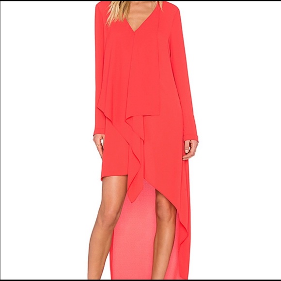 BCBGMAXAZRIA Kyndal Poppy Cascade Hi Low caftan size Medium - Picture 1 of 3